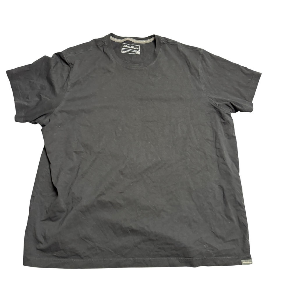 Eddie Bauer Legendwash Mens 2XL Black Short Sleeve Crew Neck T-Shirt Cotton Tee